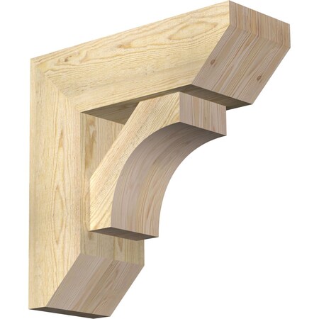 Ekena Millwork Westlake Slat Rough Sawn Bracket w/ Offset Brace, Douglas Fir, 8"W x 22"D x 22"H BKT0806X22X22WTL06RDF